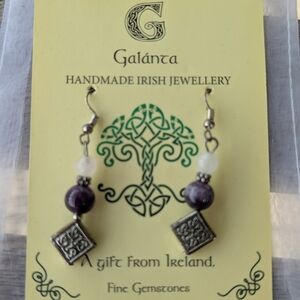 Silver and Purple Handmade Earrings